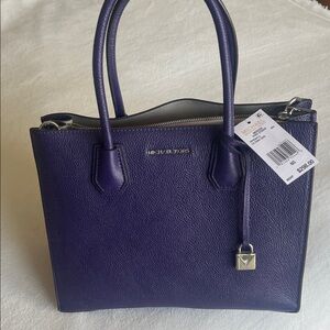Michael Kors Purple Pebbled Leather Satchel